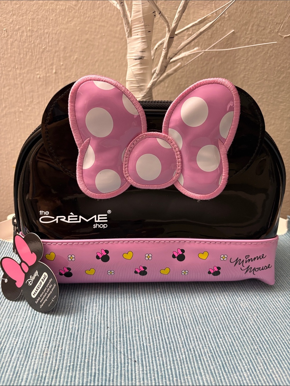 The Crème Shop Minnie Mouse Pink Bow Cosmetic Bag